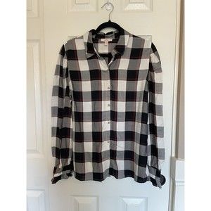 Como Vintage Women’s Shirt Medium Blouse Plaid Flannel Fall Winter Cabincore